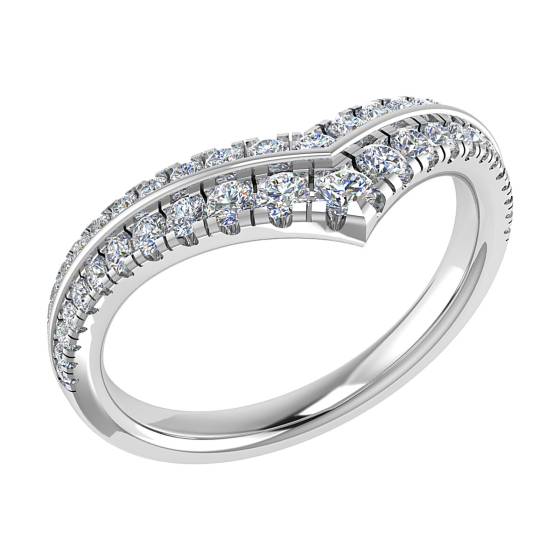 Wishbone Shaped Diamond Wedding Ring