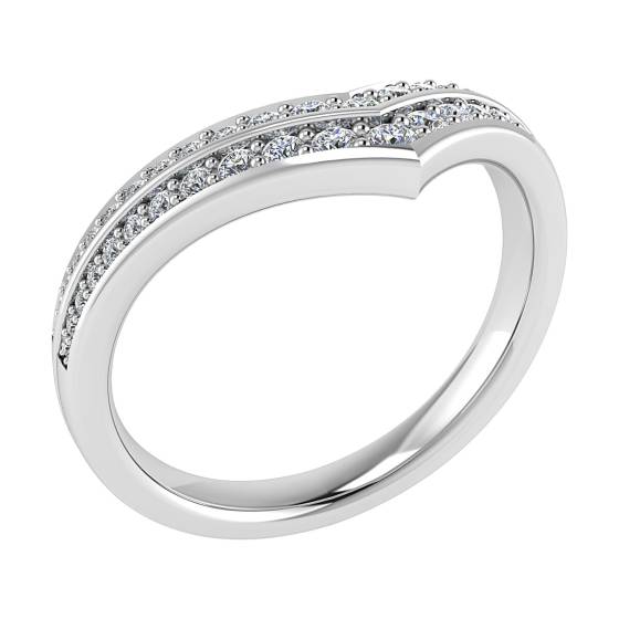 Wishbone Shaped Diamond Wedding Ring