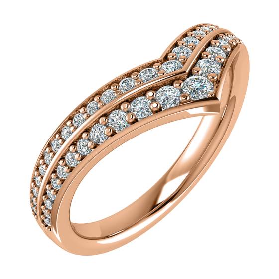 Wishbone Shaped Diamond Wedding Ring