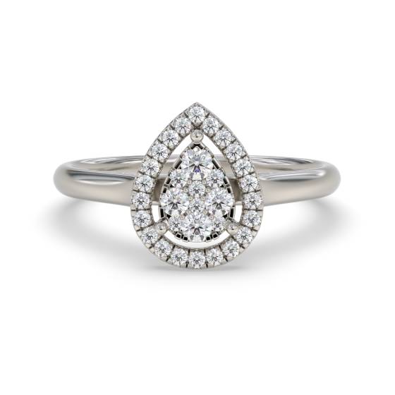 Round Diamond Cluster Halo Ring