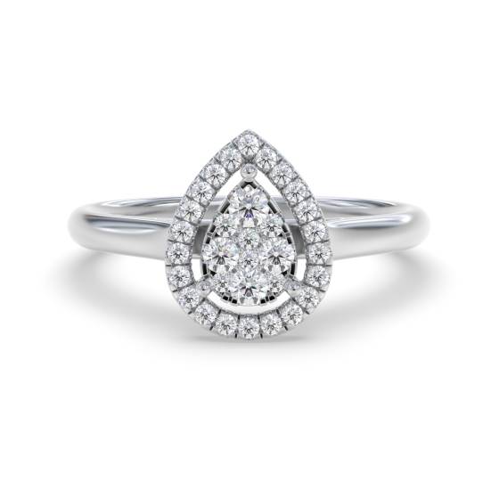 Round Diamond Cluster Halo Ring