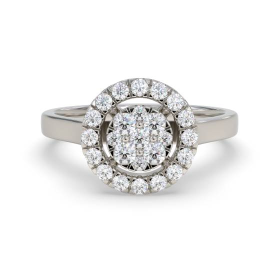 Round Diamond Cluster Halo Ring