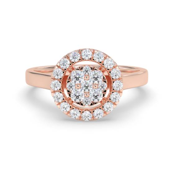 Round Diamond Cluster Halo Ring