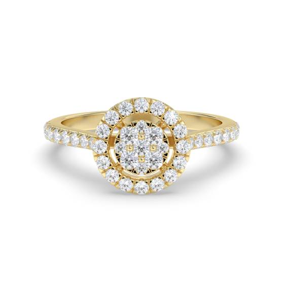 Round Diamond Cluster Halo Ring