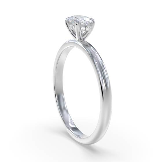 Oval Four Claw East to West Hidden Halo Ring