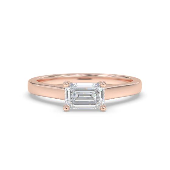 Emerald East to West Diamond Ring