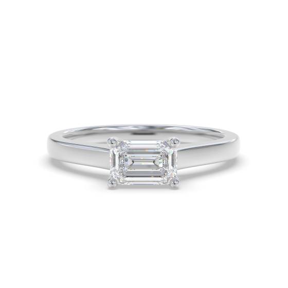Emerald East to West Diamond Ring