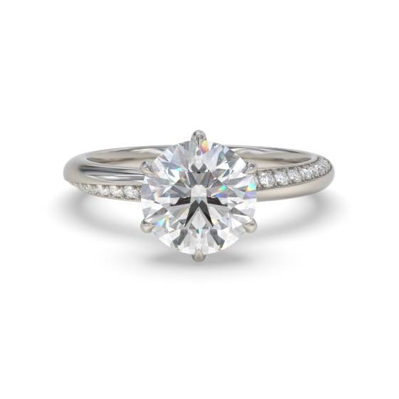 Round Shoulder Set Engagement Ring