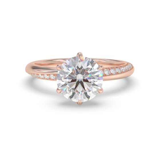Round Shoulder Set Engagement Ring