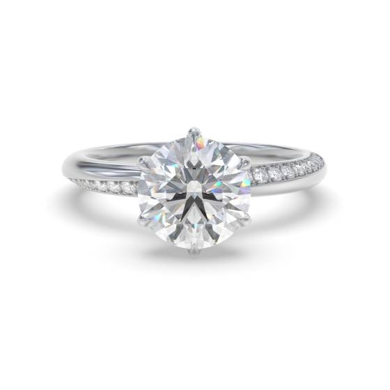Round Shoulder Set Engagement Ring
