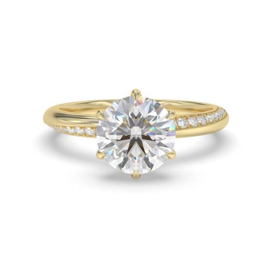Round Shoulder Set Engagement Ring