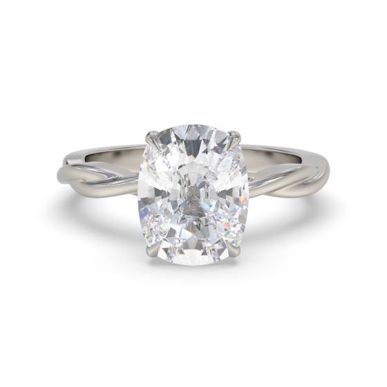 Elongated Cushion Solitaire Engagement Ring