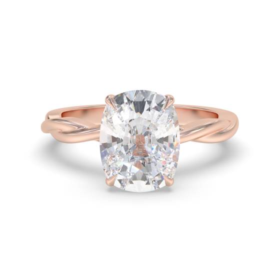 Elongated Cushion Solitaire Engagement Ring