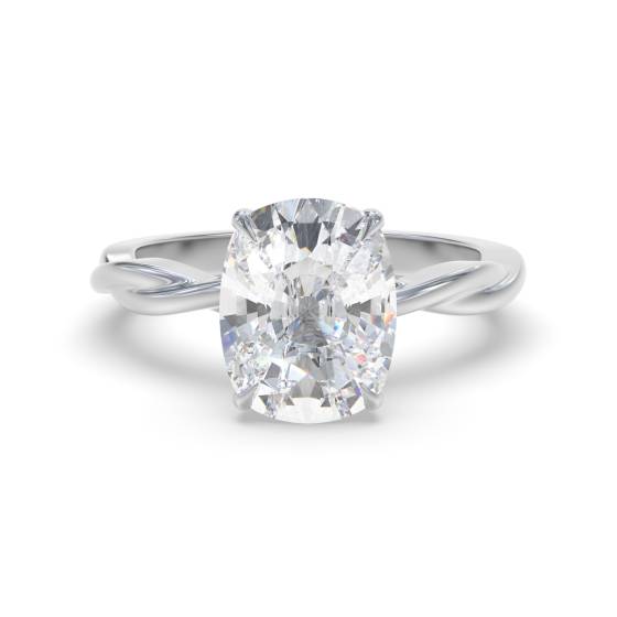 Elongated Cushion Solitaire Engagement Ring