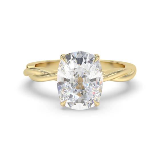 Elongated Cushion Solitaire Engagement Ring