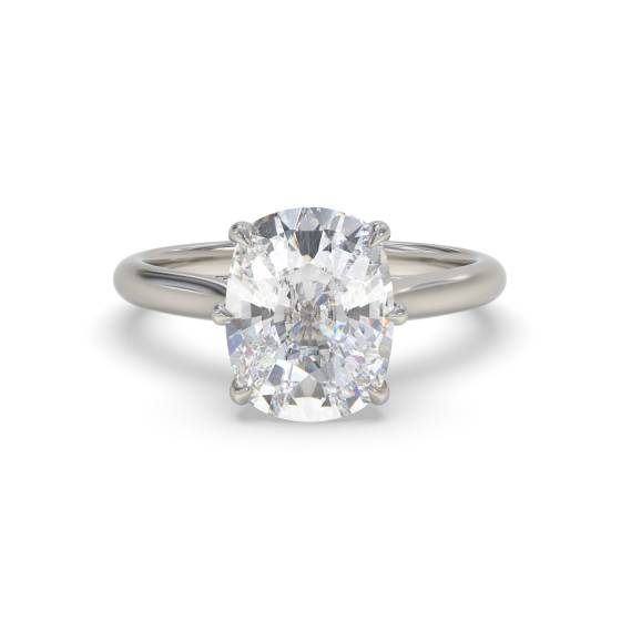 Elongated Cushion Solitaire Engagement Ring