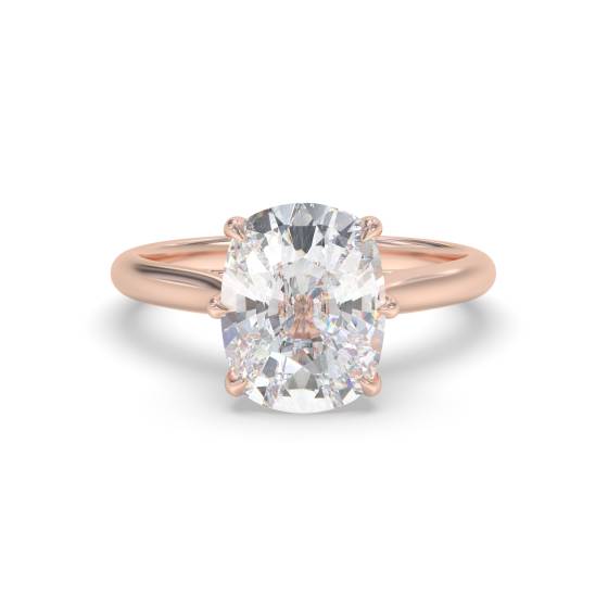 Elongated Cushion Solitaire Engagement Ring