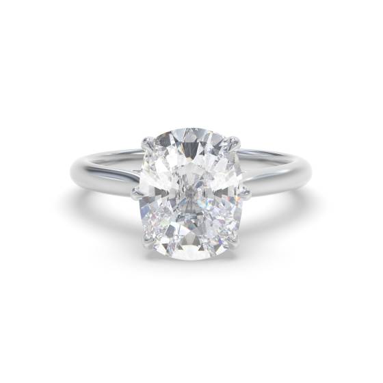 Elongated Cushion Solitaire Engagement Ring