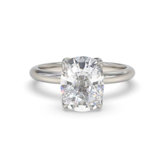 Elongated Cushion Solitaire Engagement Ring