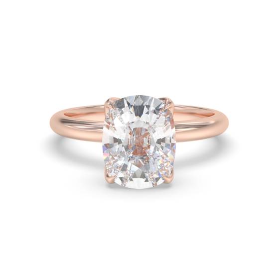 Elongated Cushion Solitaire Engagement Ring