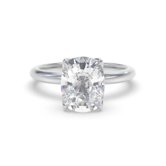 Elongated Cushion Solitaire Engagement Ring