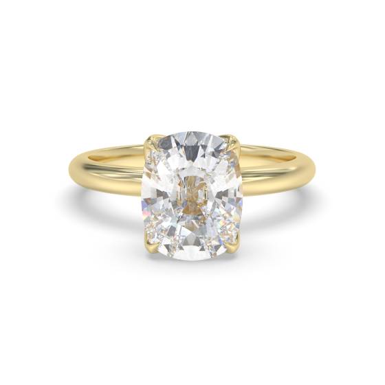Elongated Cushion Solitaire Engagement Ring