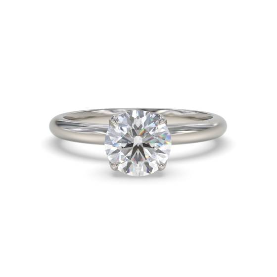 Round Hidden Halo Engagement Ring