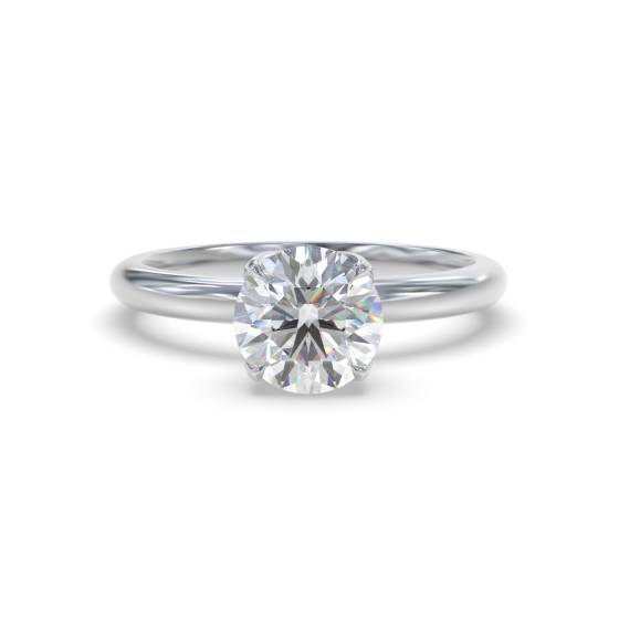 Round Hidden Halo Engagement Ring