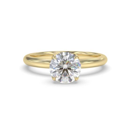 Round Hidden Halo Engagement Ring
