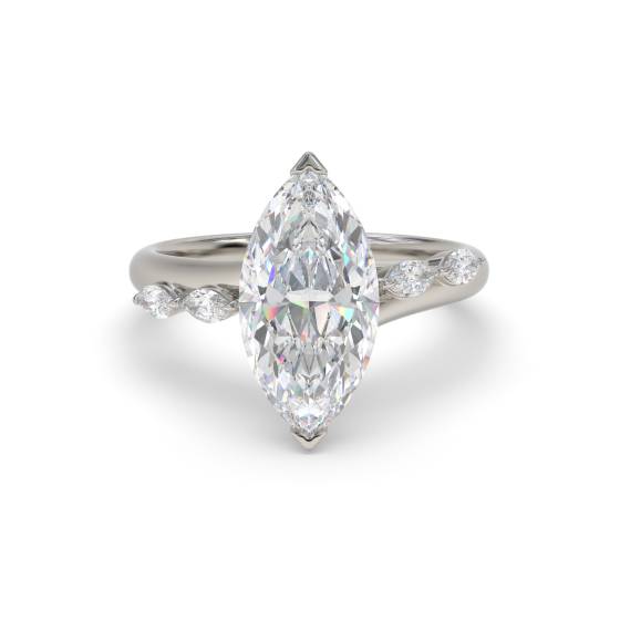 Marquise Hidden Halo Engagement Ring
