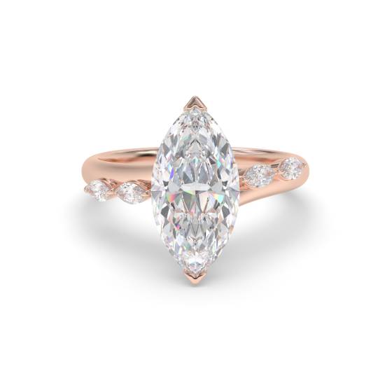 Marquise Hidden Halo Engagement Ring