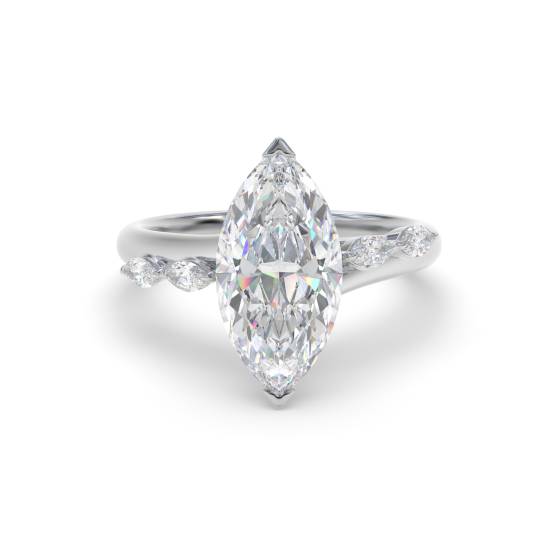Marquise Hidden Halo Engagement Ring