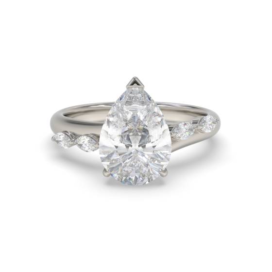 Pear Shoulder Set Engagement Ring