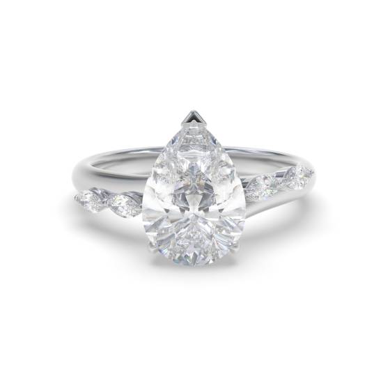 Pear Shoulder Set Engagement Ring