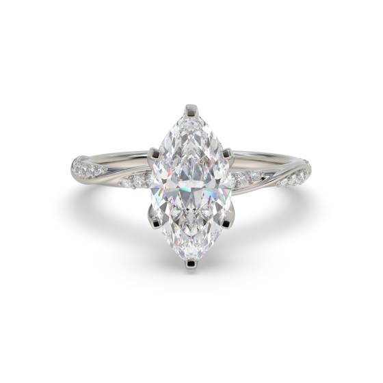 Marquise Shoulder Set Engagement Ring