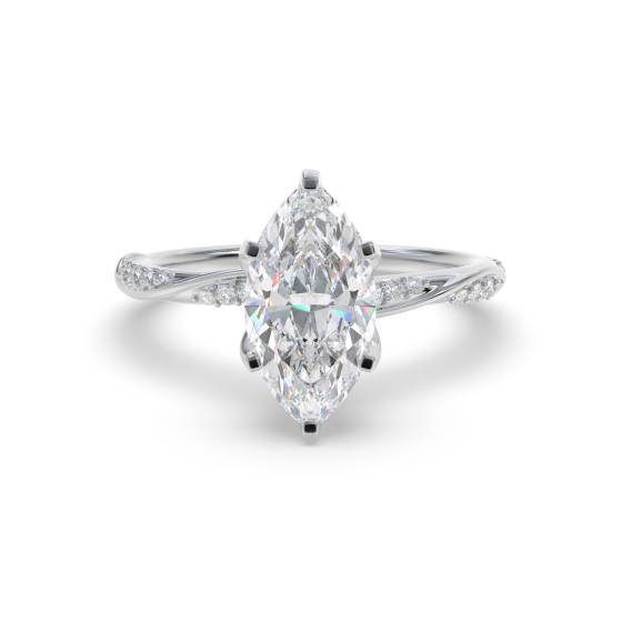 Marquise Shoulder Set Engagement Ring