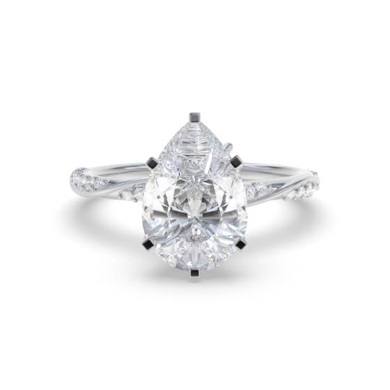 Pear Shoulder Set Engagement Ring