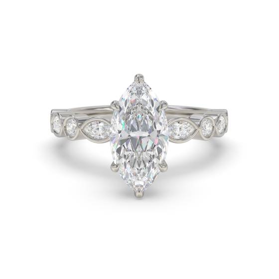 Marquise Shoulder Set Engagement Ring