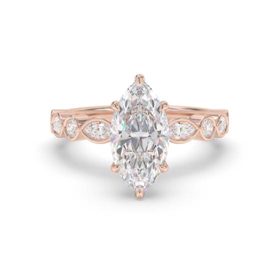 Marquise Shoulder Set Engagement Ring