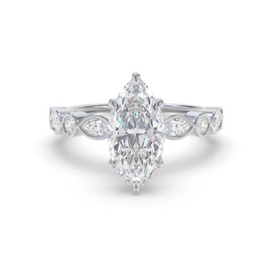 Marquise Shoulder Set Engagement Ring
