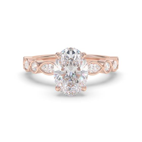 Oval Shoulder Set Engagement Ring