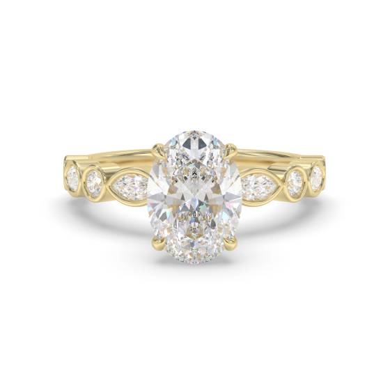 Oval Shoulder Set Engagement Ring