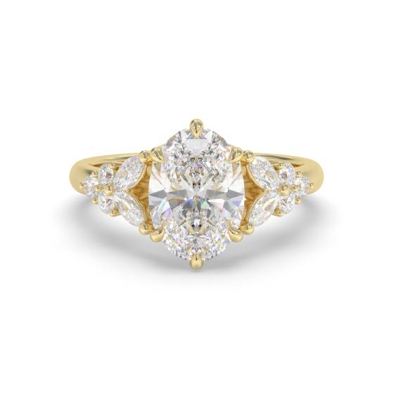 Oval Shoulder Set Engagement Ring