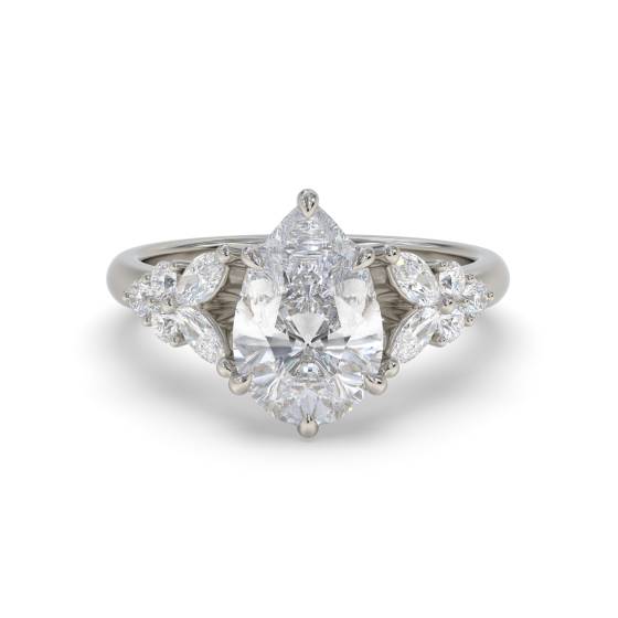Pear Shoulder Set Engagement Ring