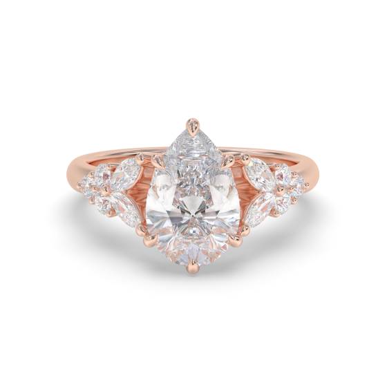 Pear Shoulder Set Engagement Ring