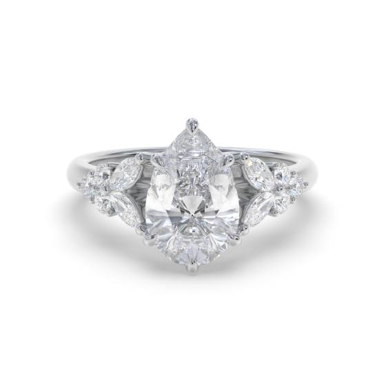 Pear Shoulder Set Engagement Ring