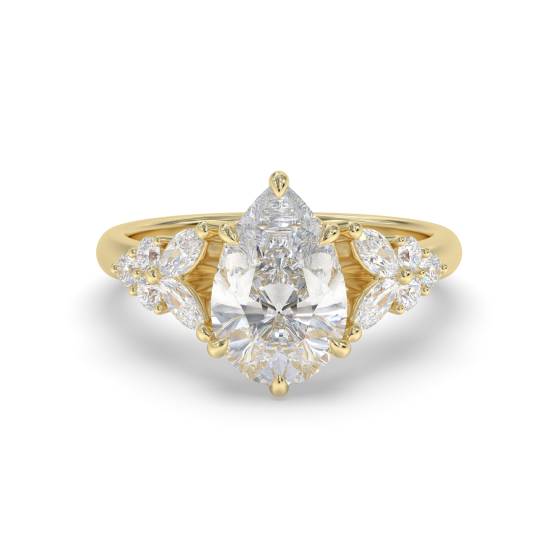 Pear Shoulder Set Engagement Ring