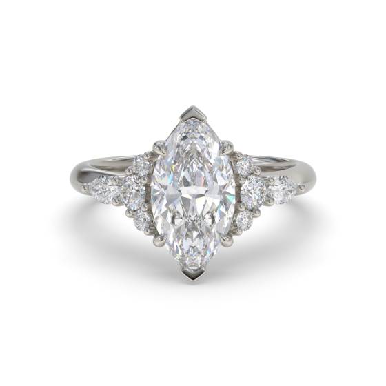 Marquise Shoulder Set Engagement Ring