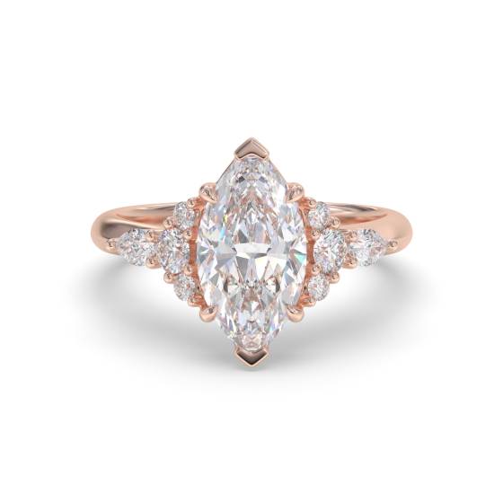 Marquise Shoulder Set Engagement Ring