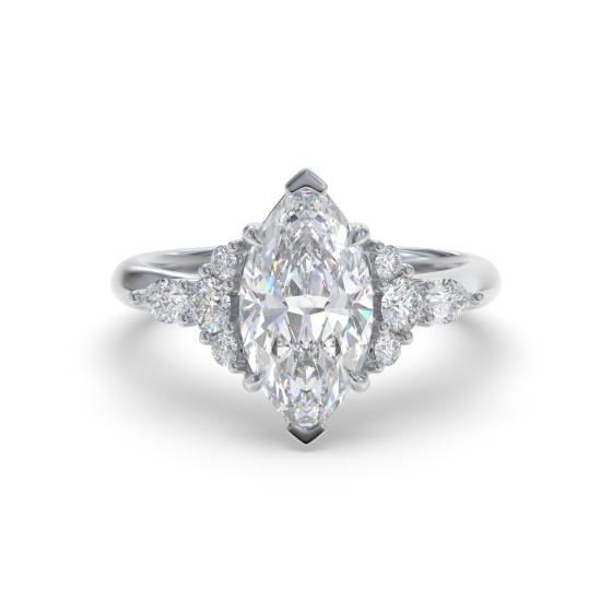 Marquise Shoulder Set Engagement Ring